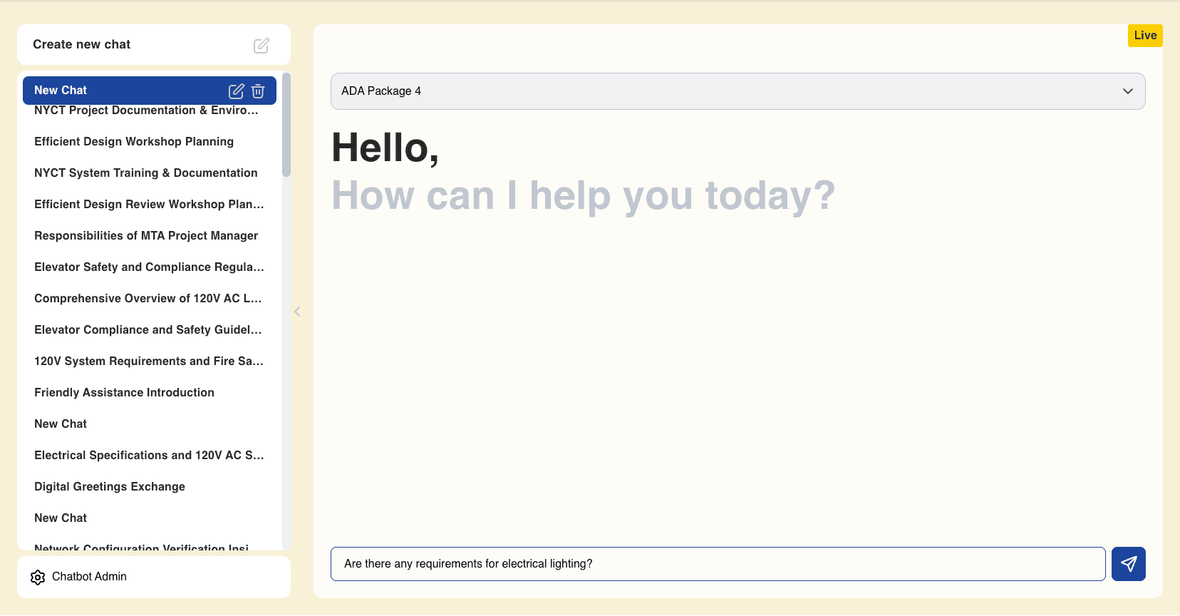 TCE document intelligence AI chatbot intro